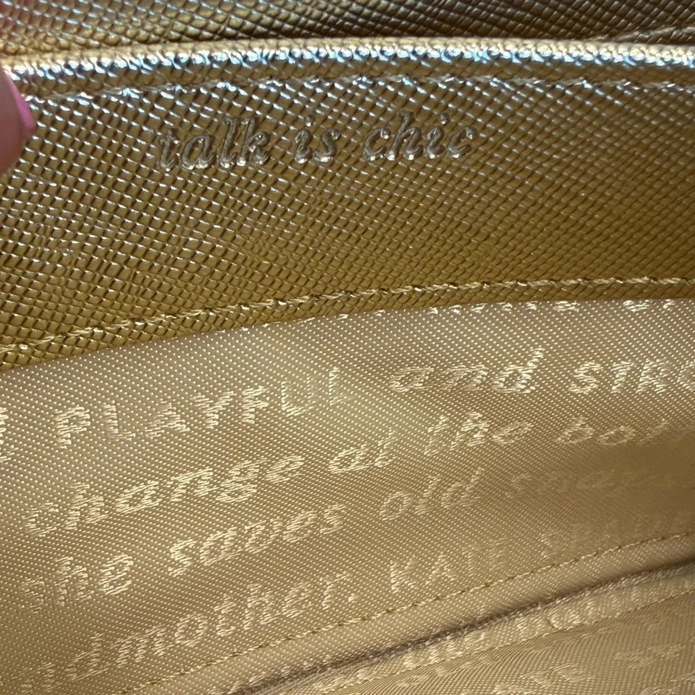 Kate Spade New York Talk Is Chic Saffiano Leather Wallet in Gold‎